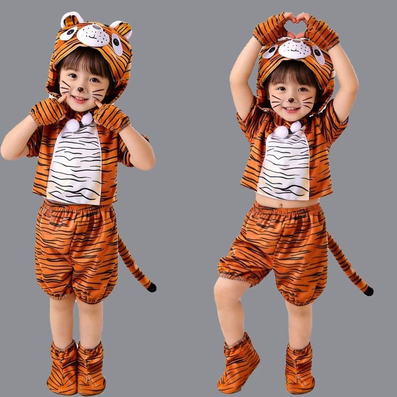 Fantasia de tigre infantil, fantasia de Animal pequeno, casa de doces, fantasia de dança de tigre pequeno, traje de dois