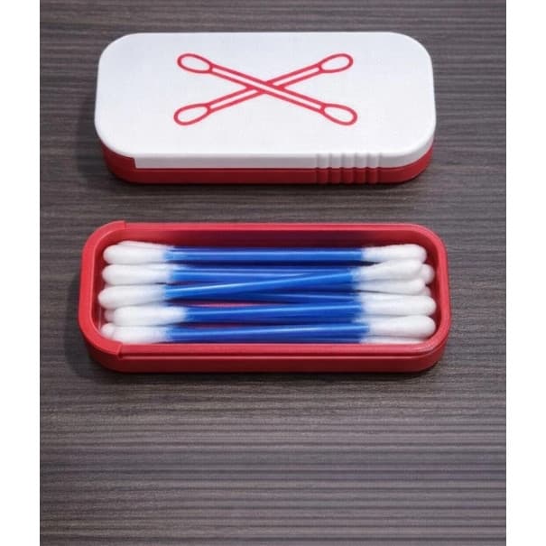 Estojo Porta Cotonete com Tampa | Organizador Higiênico Portátil para Viagem