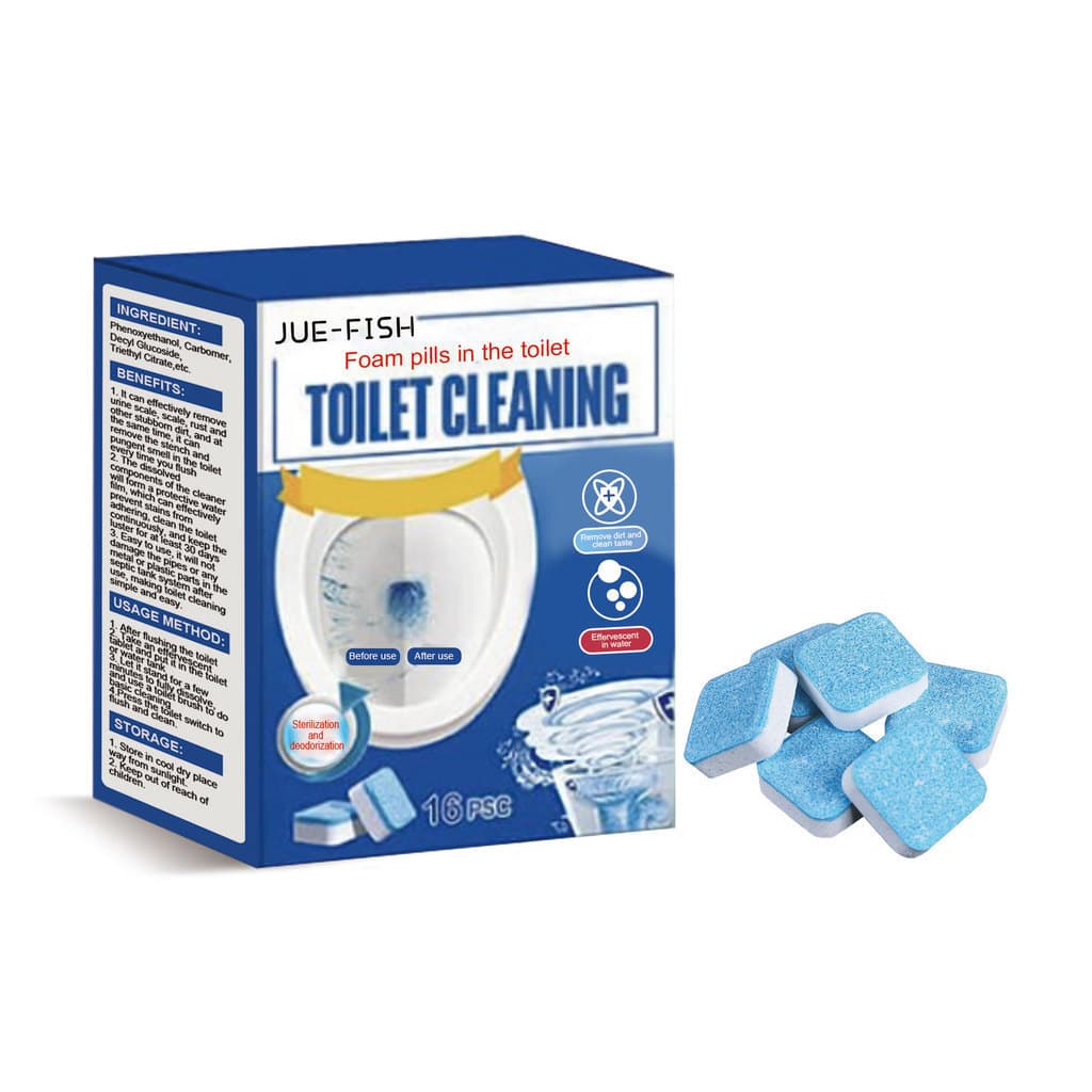Pastilhas de Espuma para Vaso Sanitário Jue-Fish para Remoção de Manchas, Limpeza de Manchas de Urina, Desodorização e D