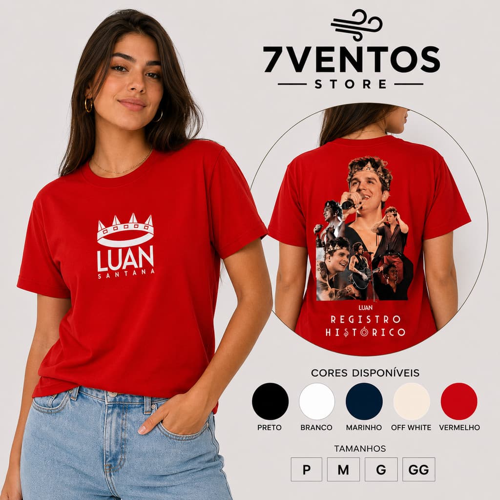 Camiseta Unissex Estampa Musical Manga Curta 100% Algodão