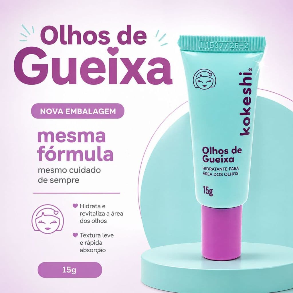 Hidratante Renovador Área dos Olhos Olhos de Gueixa Kokeshi – Anti-Idade, Clareador, Reduz Olheiras e Linhas Finas