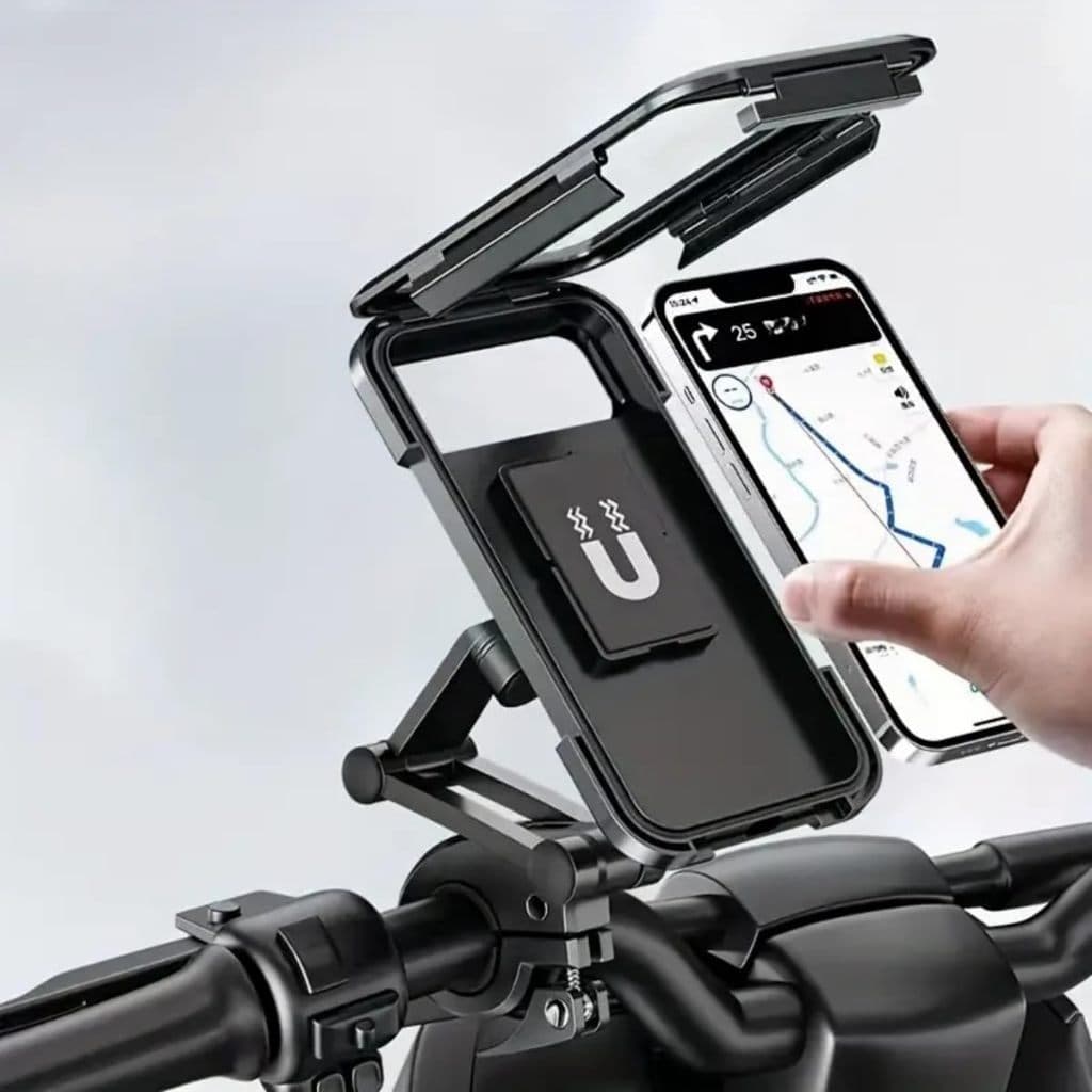 Suporte De Telefone Para Guiador De Bicicleta Motocicleta Design À Prova D'água（Todos os celulares）