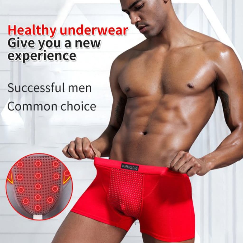 [Saúde e Estilo] Breathable Ice Silk Men’s Boxers Cueca Terapêutica/Cueca Masculina