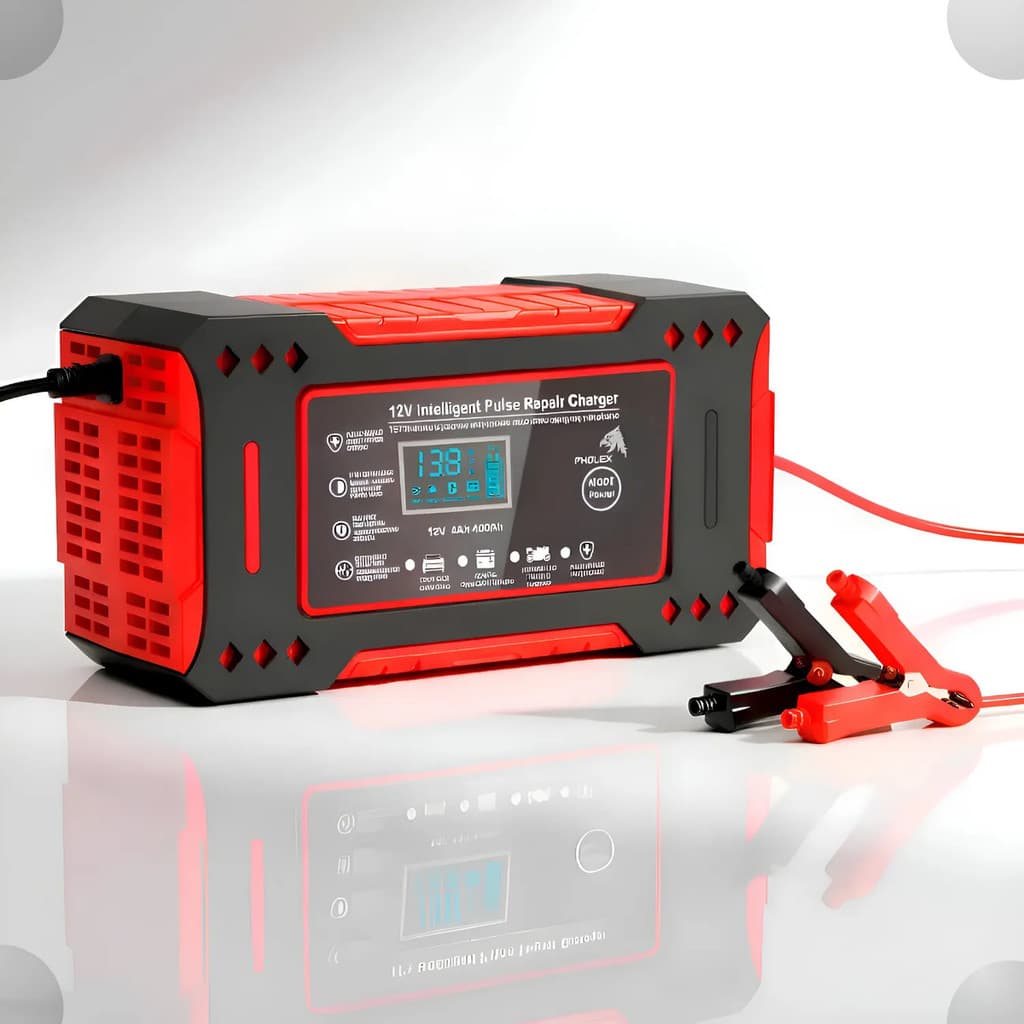 Carregador De Bateria Inteligente 12v 6a Carro Moto Com Lcd