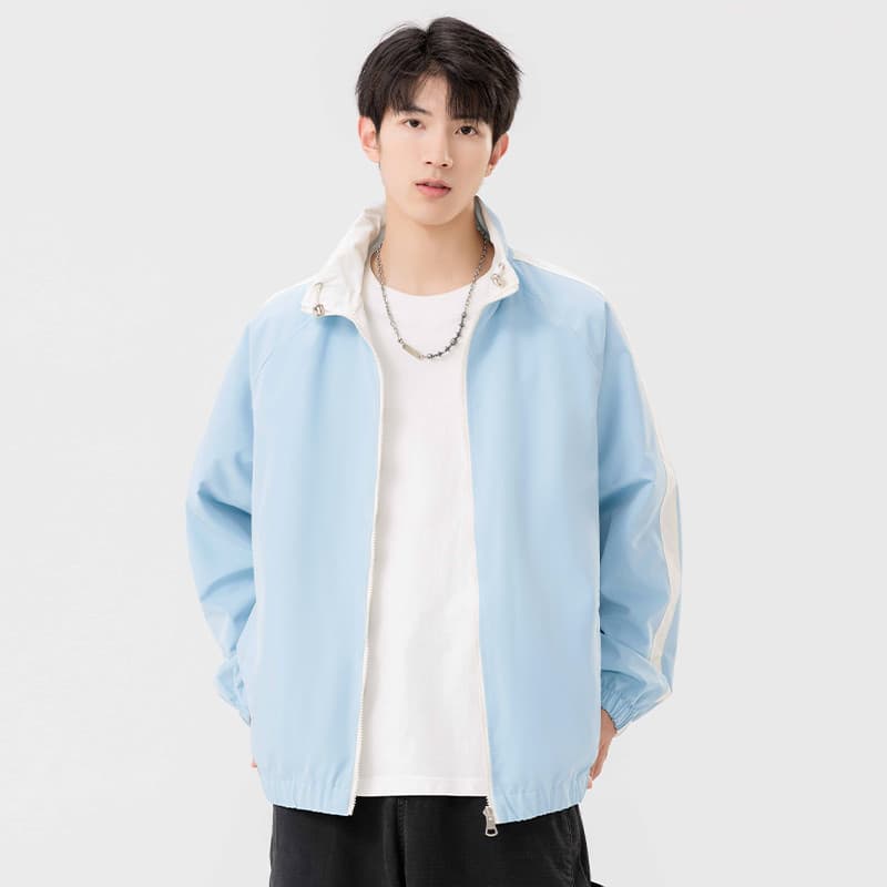 2026 Novo estilo jaqueta dupla face versão coreana na moda bonito adolescente moda All-Match Casual gola alta masculina