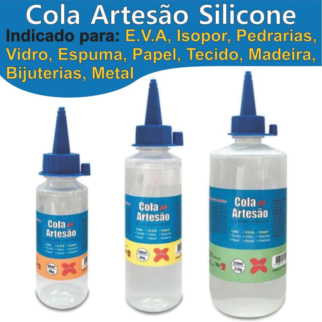 Cola Do Artesão Silicone Líquida Transparente 60 100 250 ml
