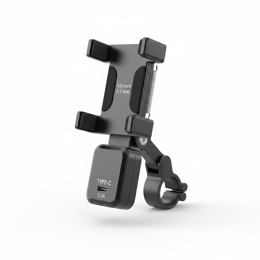 Suporte de Celular com carregador Usb para moto universal, compatível 4,0 A 6,5 polegadas ,Entrada tipo C , Maxmidia