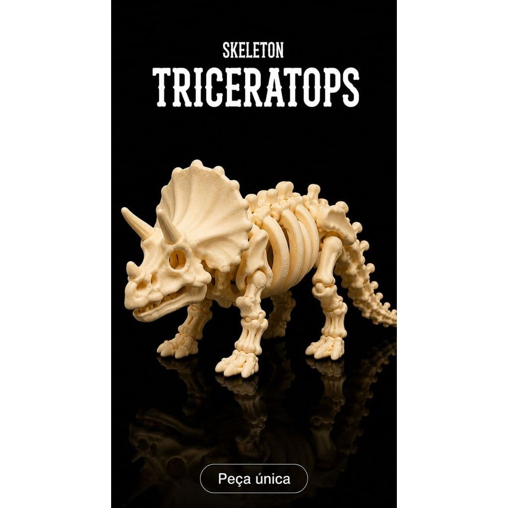 Dinossauro Esqueleto Articulado Decorativo TRICERATOPS