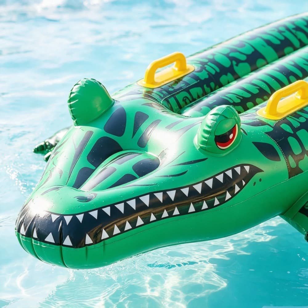 Piscina inflável de crocodilo Cama flutuante Linha flutuante Adulto Crianças Tapete flutuante Montagem em água Surf Ao a