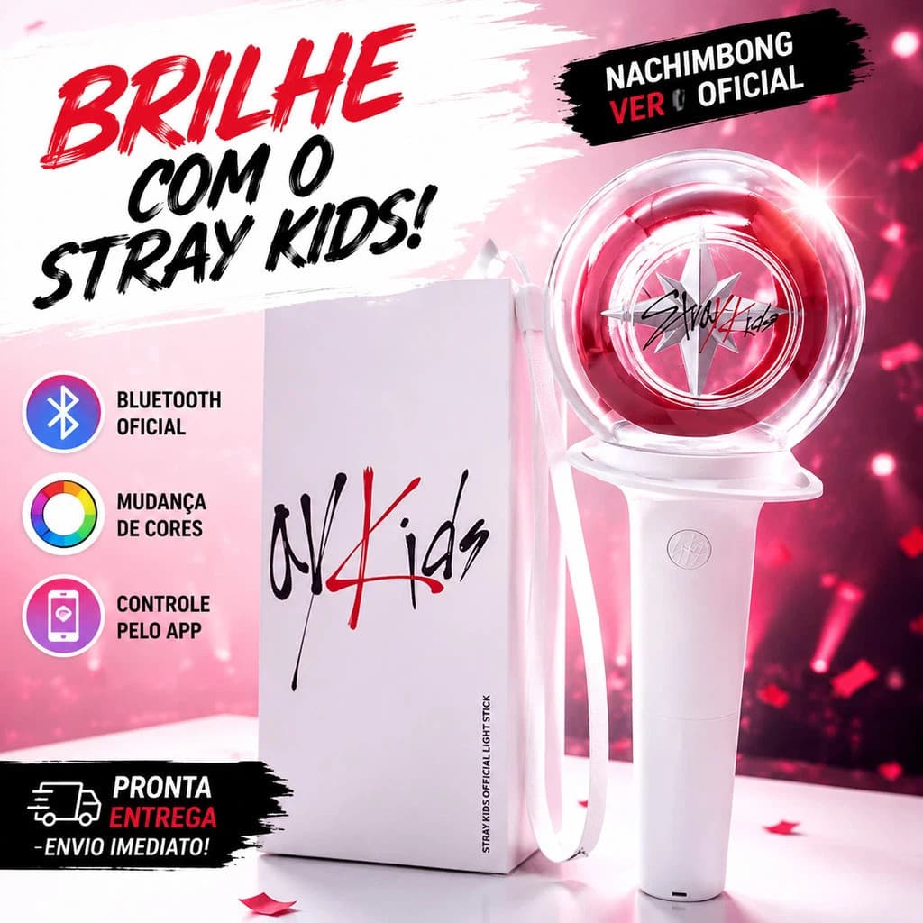Lightstick Stray Kids Ver Oficial Bluetooth Nachimbong Kpop Idol Glow Stick Lanterna
