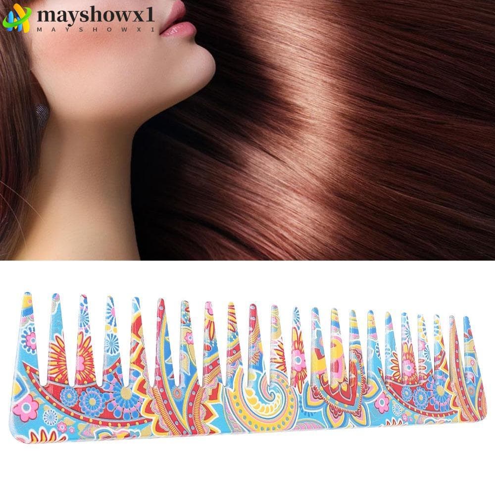 MAYSHOWX1 Pente De Dente Largo , Desembaraçador De Cabelo Portátil De Material ABS Estilo Durável Com Padrão Requintado