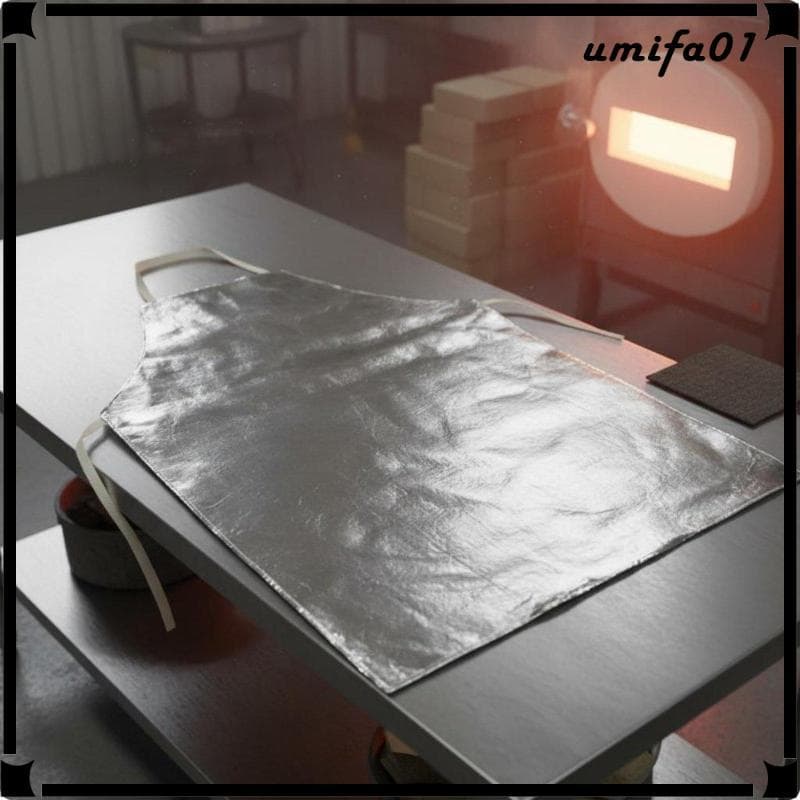 [Umifa] Avental De Calor Aluminizado Fundido Proteção Contra Respingos Retardador De Chamas Curto
