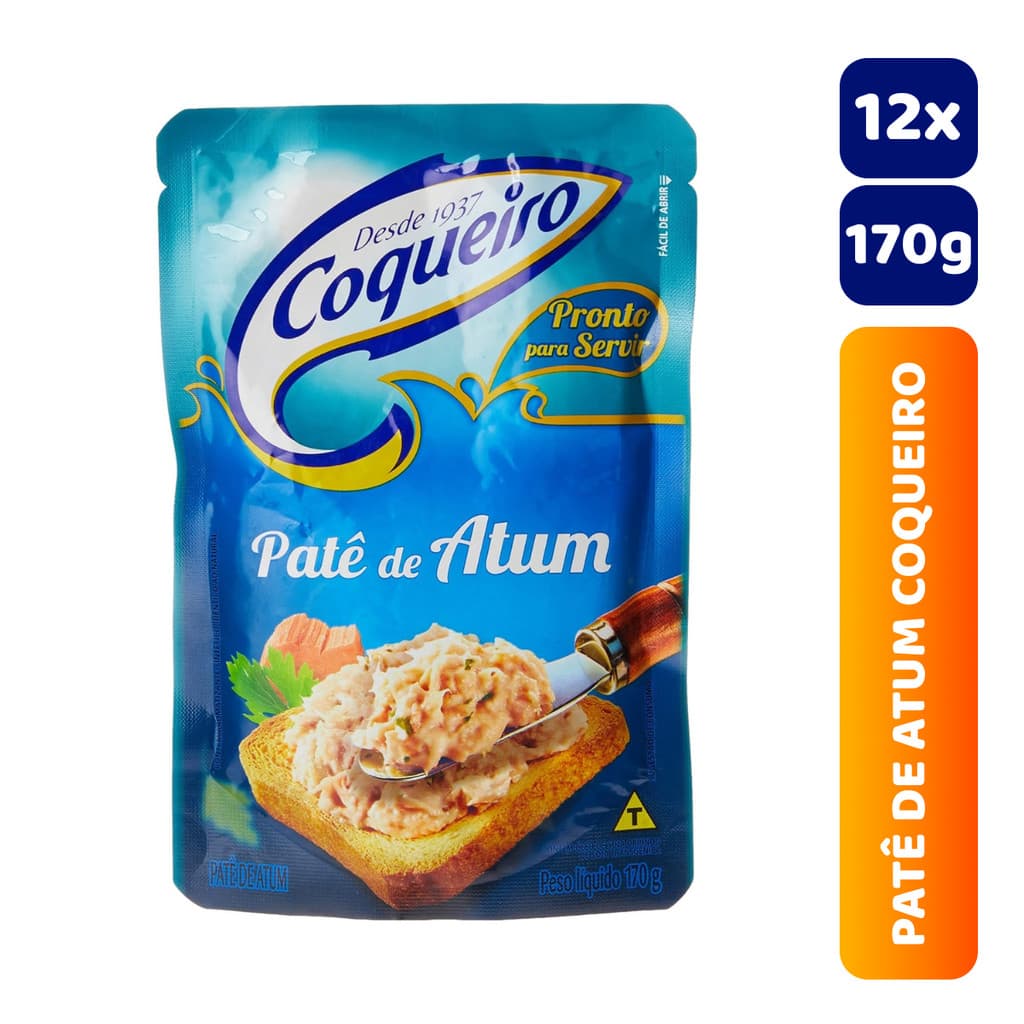 Kit 12x Patê Atum Coqueiro Tradicional 170g