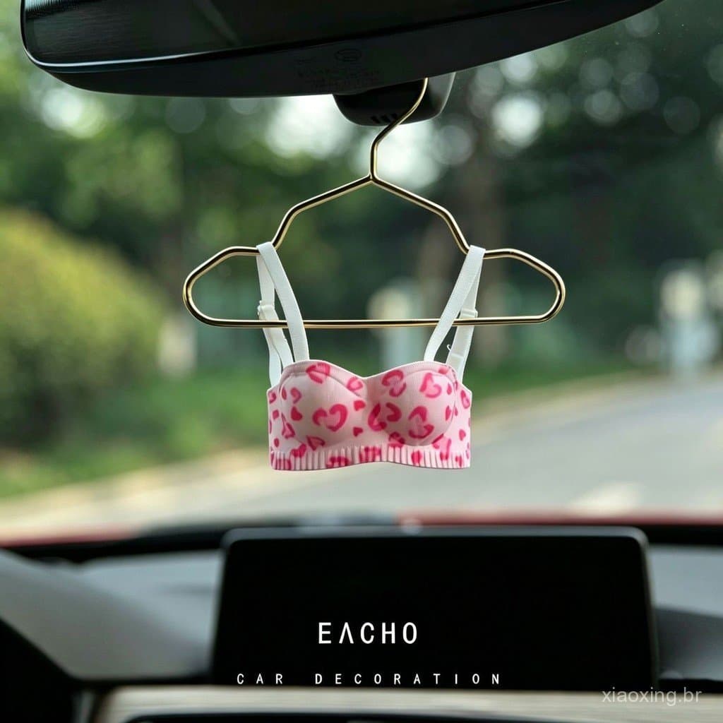 Mini pingente de carro em formato de sutiã, fresco e fofo OVQP
