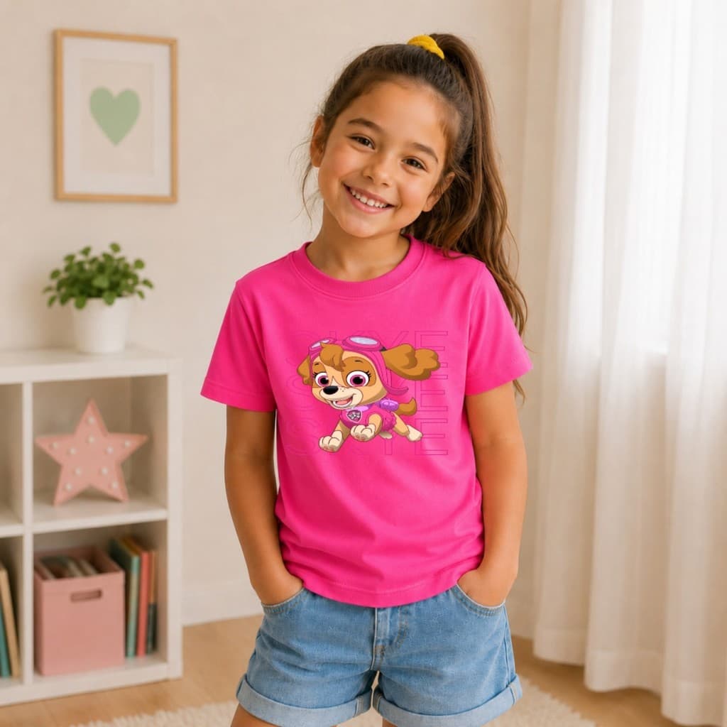 Camiseta Infantil Skye, Camiseta Patrulha Canina, Camiseta Adulto