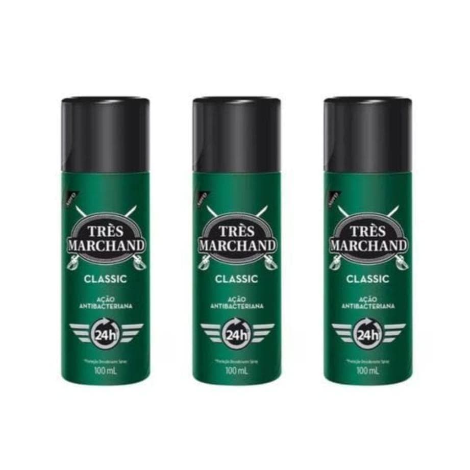 Desodorante Très Marchand Classic 24h Ação Antibacteriana 100ml