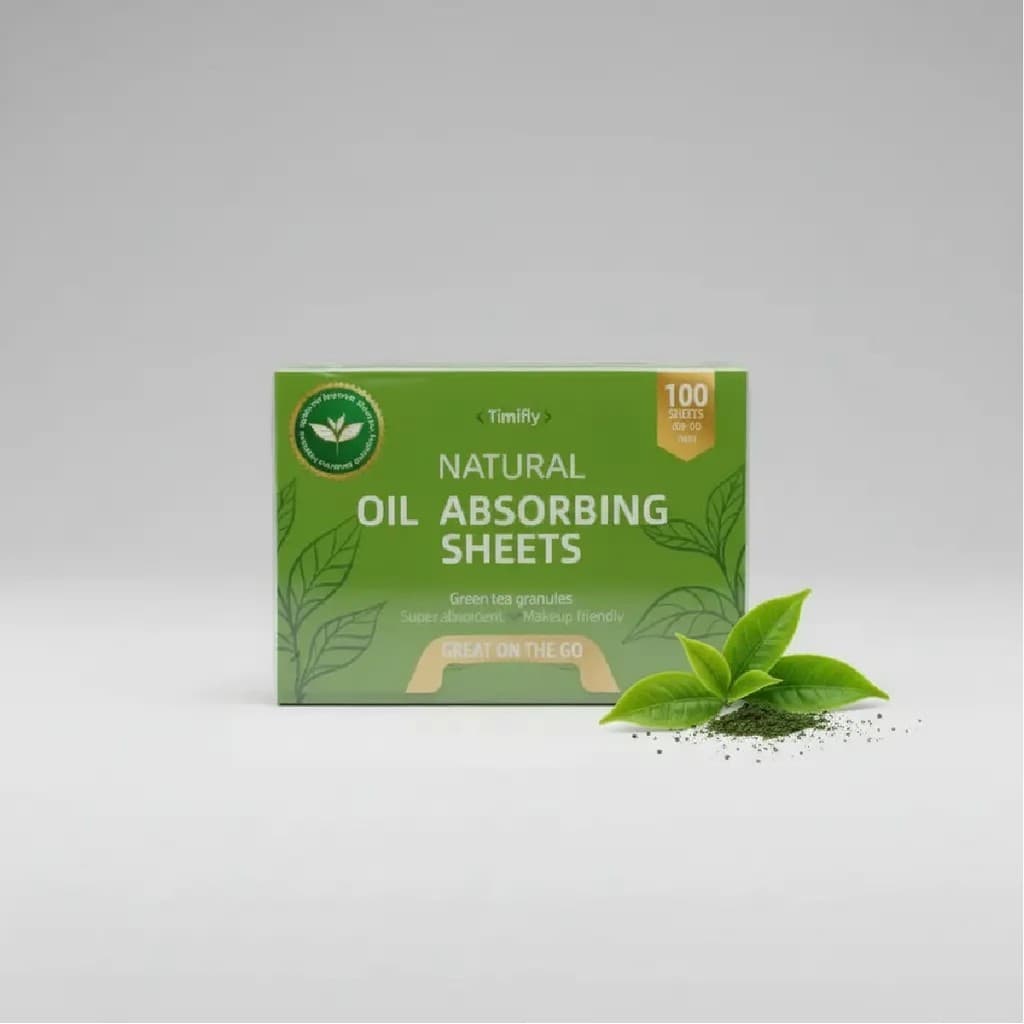 Lenço Facial Absorvente Oleosidade Antibrilho Chá Verde 100 Folhas Sem Remover Maquiagem