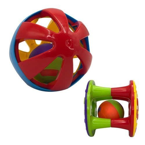 Conjunto Brinquedo Bebê Torre Empalhável Bola Chocalho Desenvolvimento Sensorial Seguro