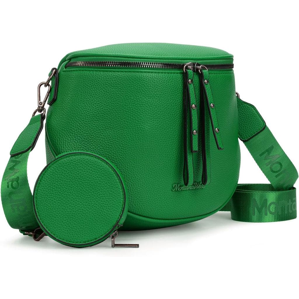 Bolsa transversal feminina MontanaWest, bolsa de cintura grande feita de couro sintético macio, bolsa de viagem com cart
