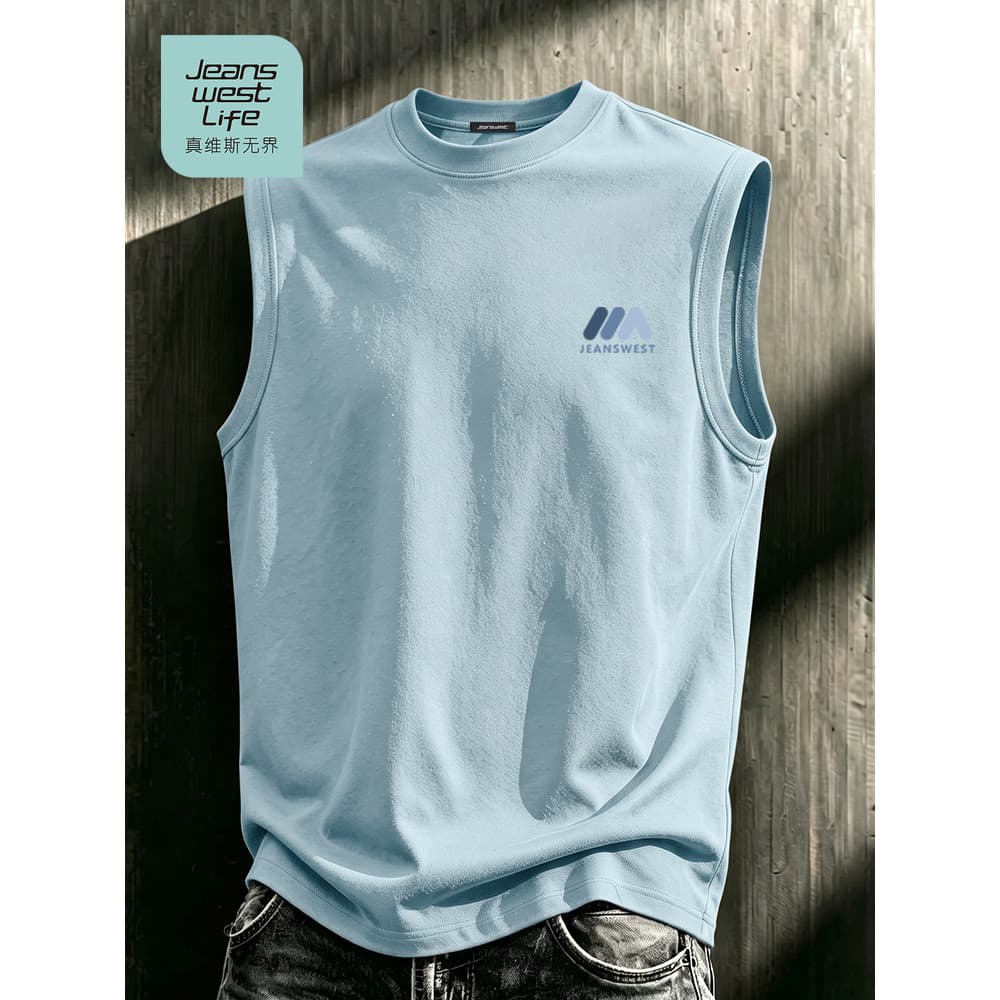Zhenweisi LIFE Colete de algodão puro masculino verão respirável colete masculino solto Casual exterior usar em torno do