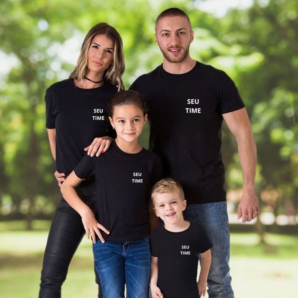 KIT FAMILIA CAMISA CAMISETA PERSONALIZADA TIME DE FUTEBOL SEU TIME DO CORAÇÃO PRESENTE PERSONALIZADO