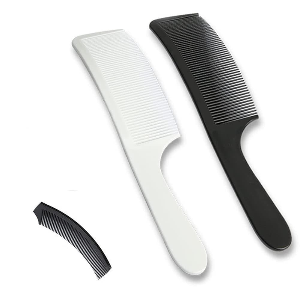 4 peças de pentes de plástico curvados para barbeiro, pentes em formato de S para corte de cabelo, pentes de topo plano