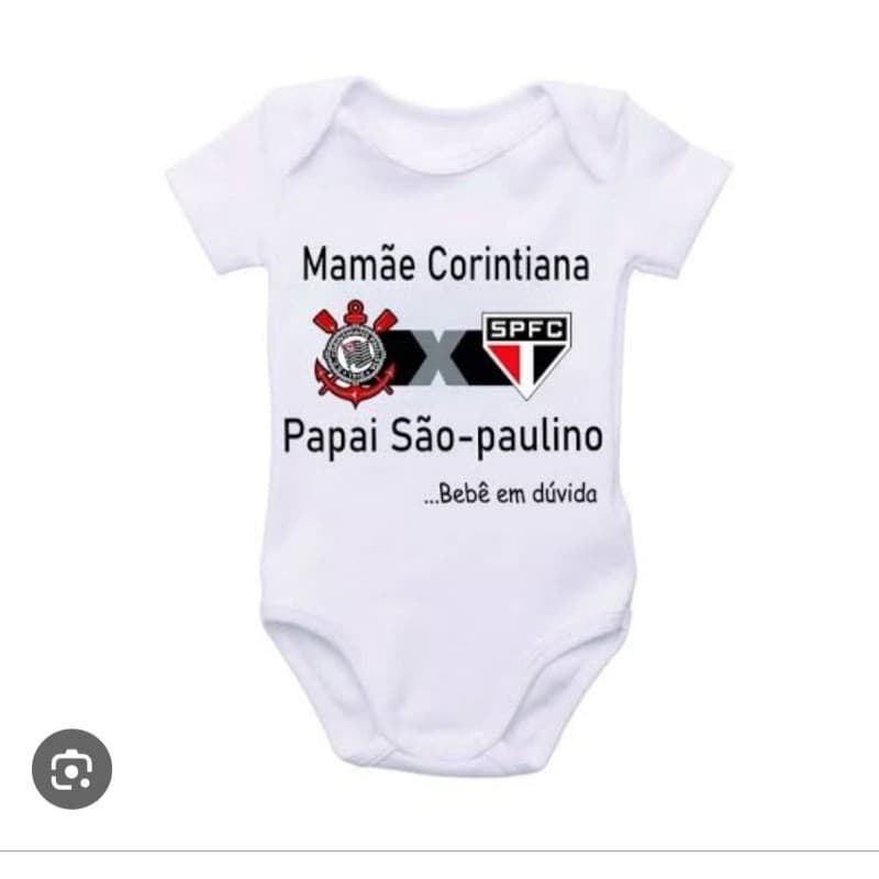 Body Branco com elastano - estica - Infantil personalizado Bebê em Decisão!