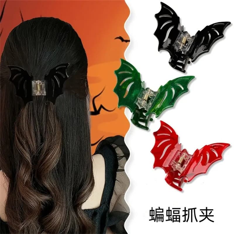 [Estoque pronto] Criativo morcego garra clipe Halloween engraçado rabo de cavalo clipe de cabelo tubarão festa cocar ace