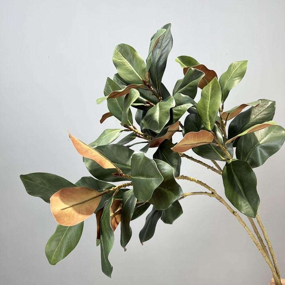 Planta De Magnólia Artificial INTREE , 2 Garfos Feitos À Mão , Galho De Árvore Simulado , Plantas Artificiais De 110 Cm