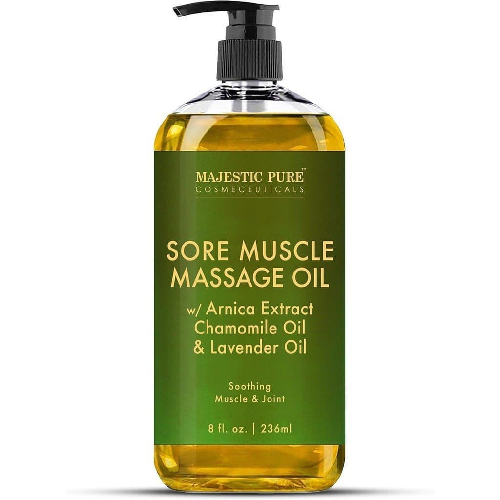 MAJESTIC PURE Óleo de Massagem Calmante de Arnica - Refrescante e Relaxante - Contém Óleos Essenciais de Lavanda e Camom