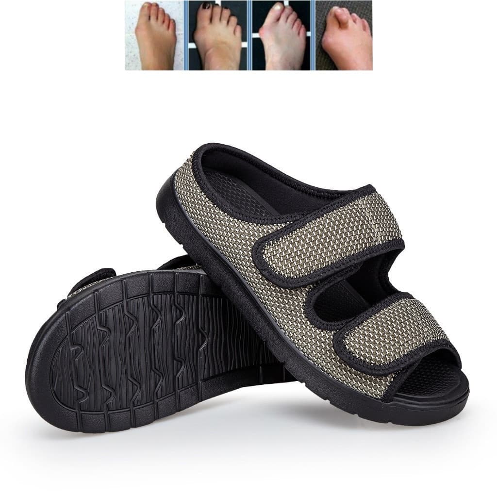 Sandálias Diabéticas Masculinas de Verão, Ajustáveis, Extra Largas, Adequadas para Pacientes com Edema, para Idosos e Pe