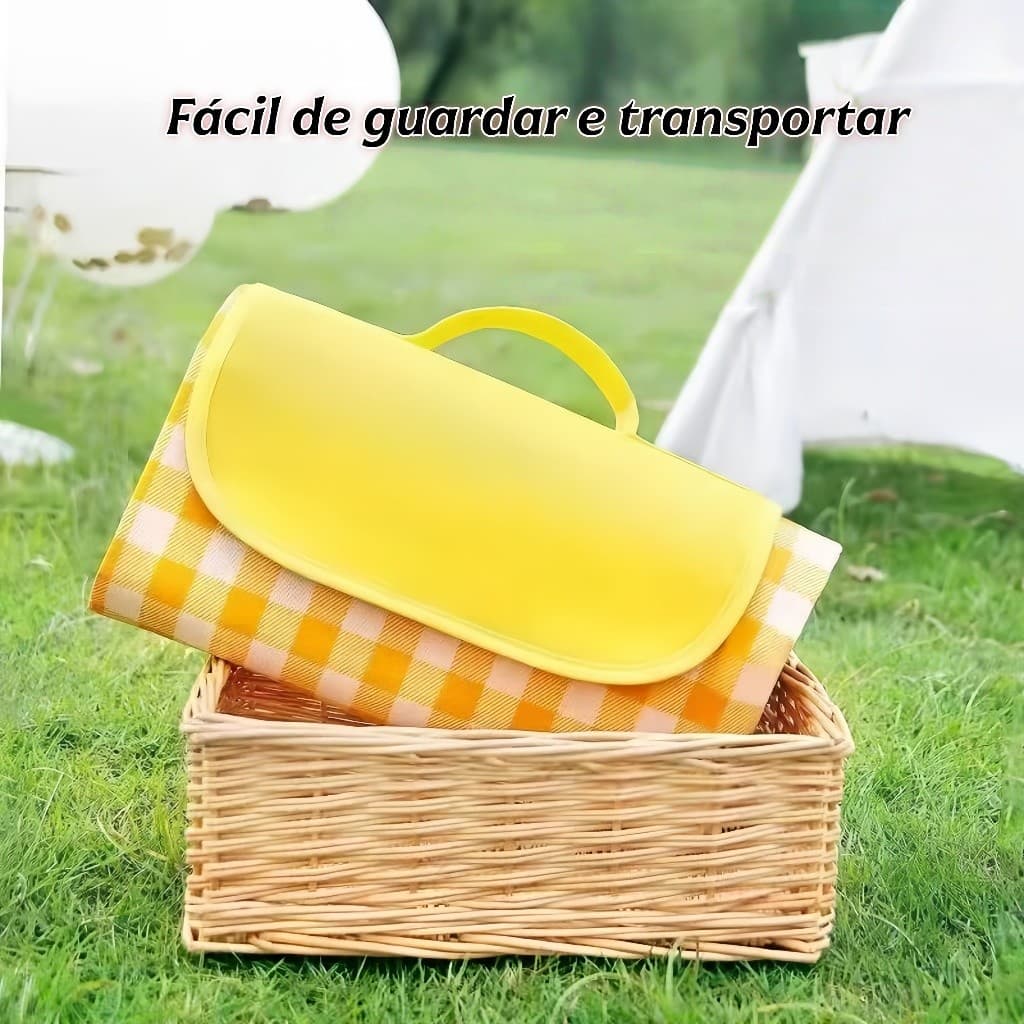 Tapete de Piquenique Dobrável Impermeável – Antiderrapante para Praia, Grama, Parque e Praça