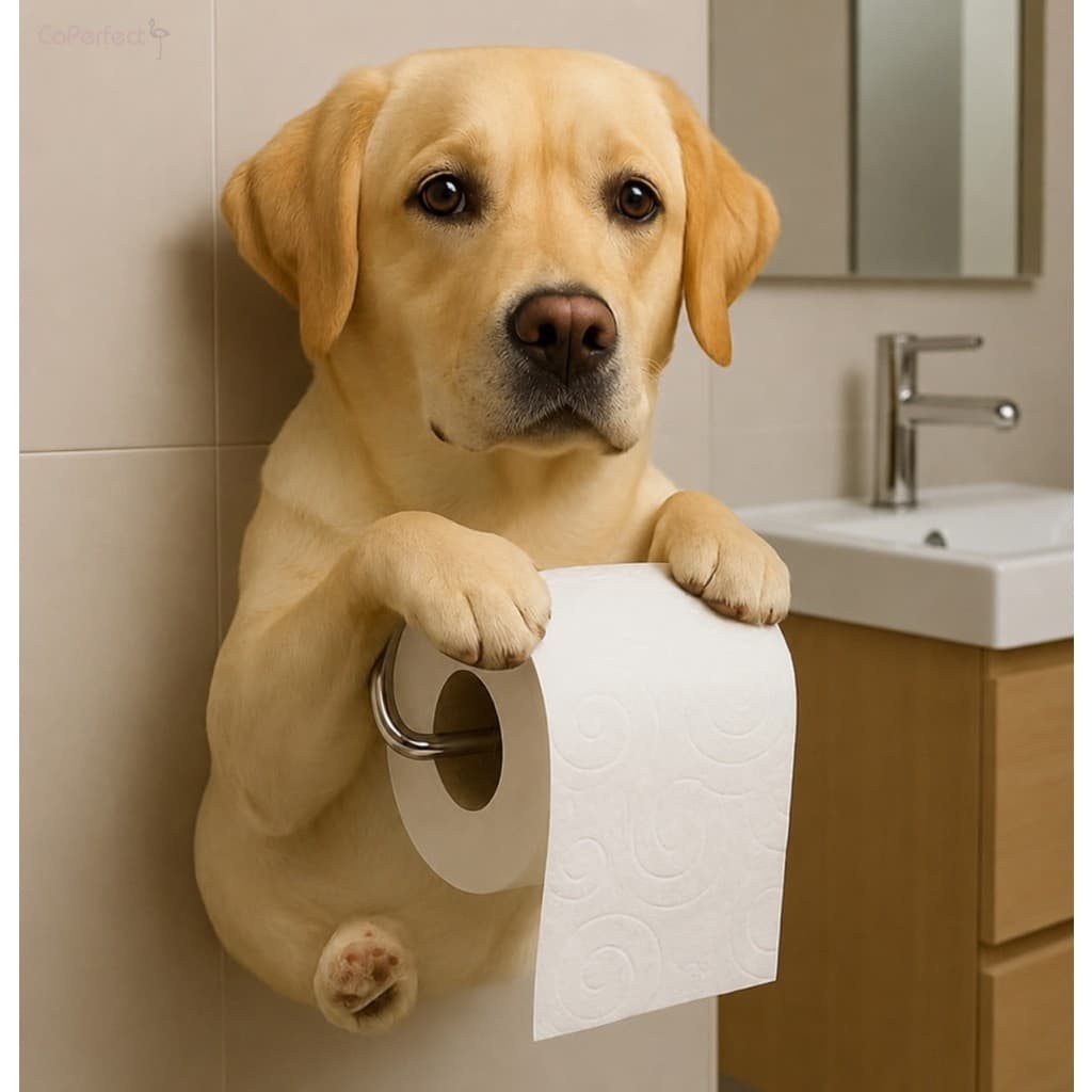 Suporte De Toalha De Papel Para Cachorro Fofo-Armazenamento De Rolo Higiênico Pendurar Na Parede Decoração De Casa