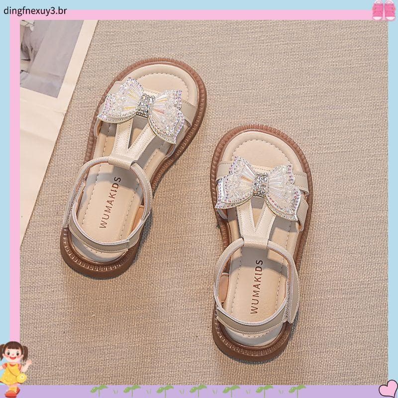 Meninas sandálias estilo verão 2025 verão novo estilo All-Match macio-sola arco sapatos de princesa meninas sapatos cria