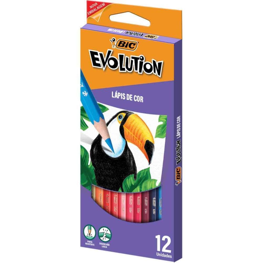 Lapis de COR Sextavado Evolution 12 Cores (00070330435414)