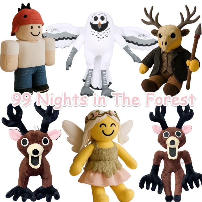 Roblox 99 Noites Na Floresta Cervos Brinquedos De Pel煤cia Coruja Fofa Pelt Trader Boneca