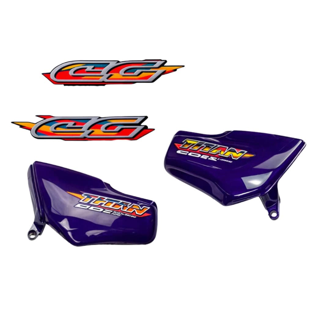 Carenagem Tampa Lateral Titan 125 Roxo 1998 1999 (Par) + Adesivos Loja3847