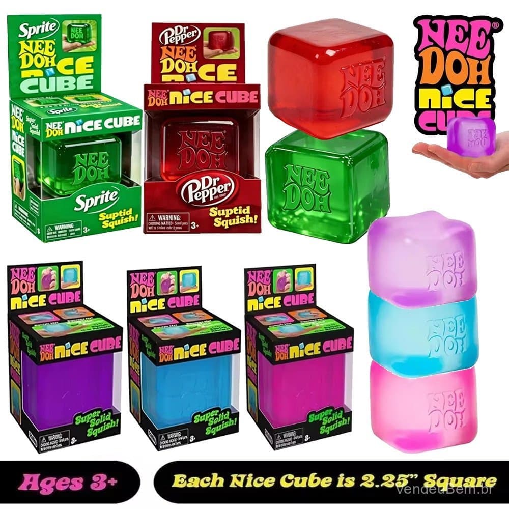5 Peças de Brinquedo Cubo Sensorial Schylling Needoh, de Ascensão Lenta, Macio para Alívio do Estresse, Bola em Forma de