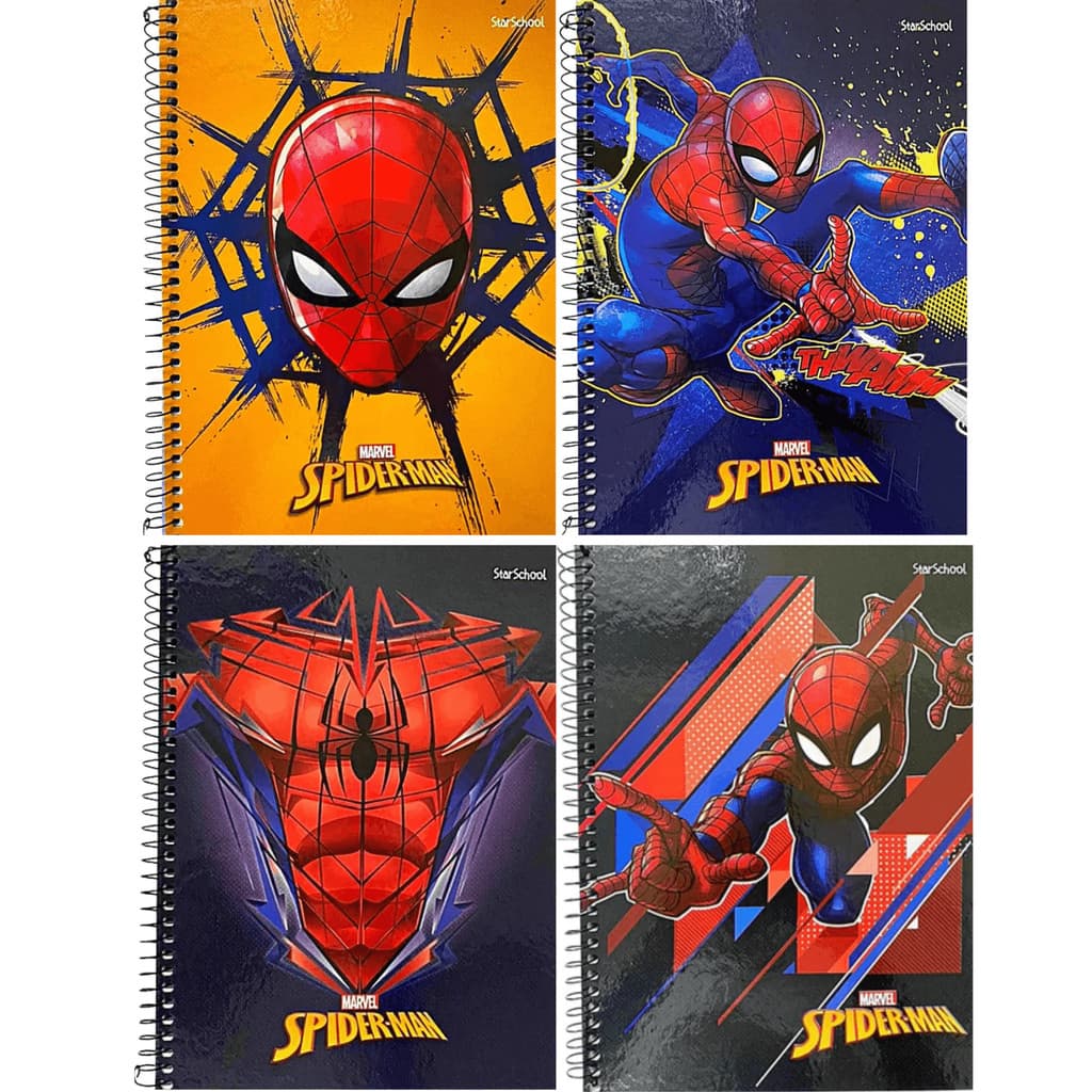 Caderno Espiral Capa Dura - 80 Folhas - Spider-Man - StarSchool