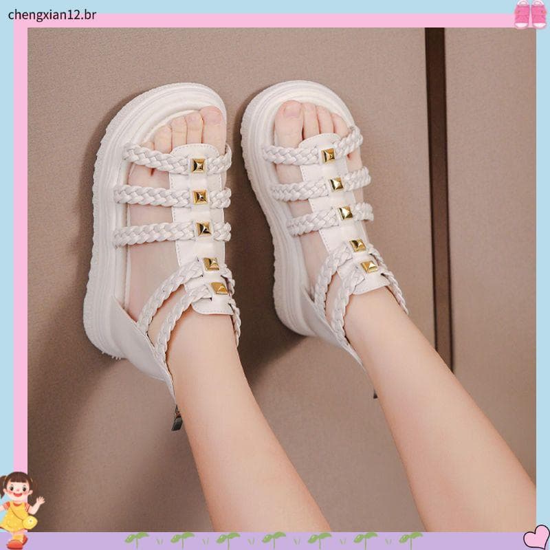 Sandálias meninas crianças 2026 primavera princesa crianças meninas sapatos meninas sandálias tecido sapatos romanos san