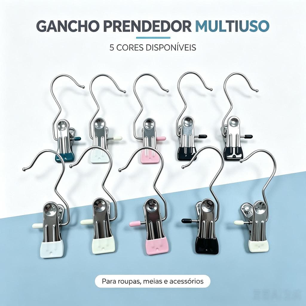 Clipes de aço inoxidável, KIT20/40, organizador de ganchos multifuncional para guardar meias e collants no armário.