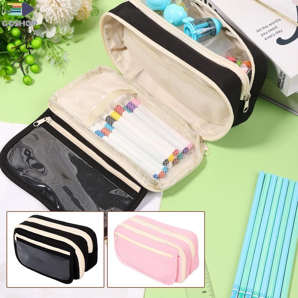 Estojo De Lápis De Alta Capacidade Bolsa Tecido Oxford Com Vários Compartimentos De Caneta Grande Zíper SHOPSBC2987