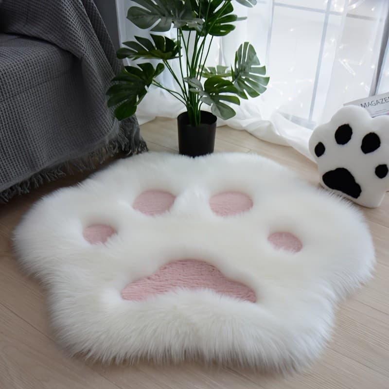 SLVY Um tapete macio com padrão de patas, tamanho 60X60cm, com textura de pelúcia suave, muito adequado para decoração d