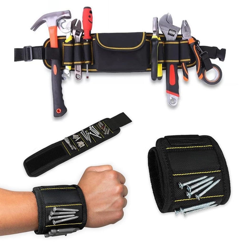 Cinto De Carpinteiro Ferramenta Titular Pulseira Magnética Eletricista Pedreiro Gesso Bolsa Multiuso