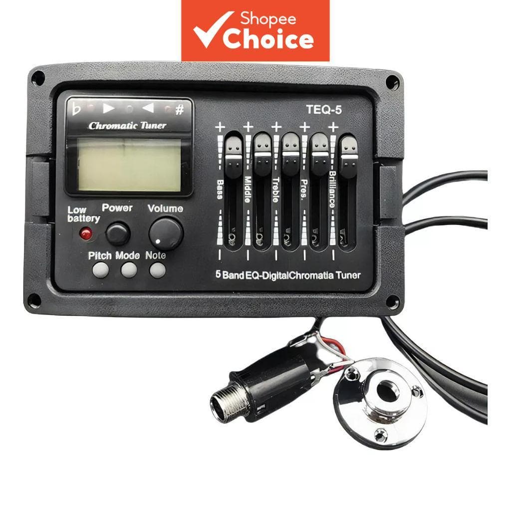 Captador Piezo De Guitarra Acústica EQ De 4 Bandas Com Afinador Mic Beat Equalizador De Pré-Amplificador Integrado E Arc