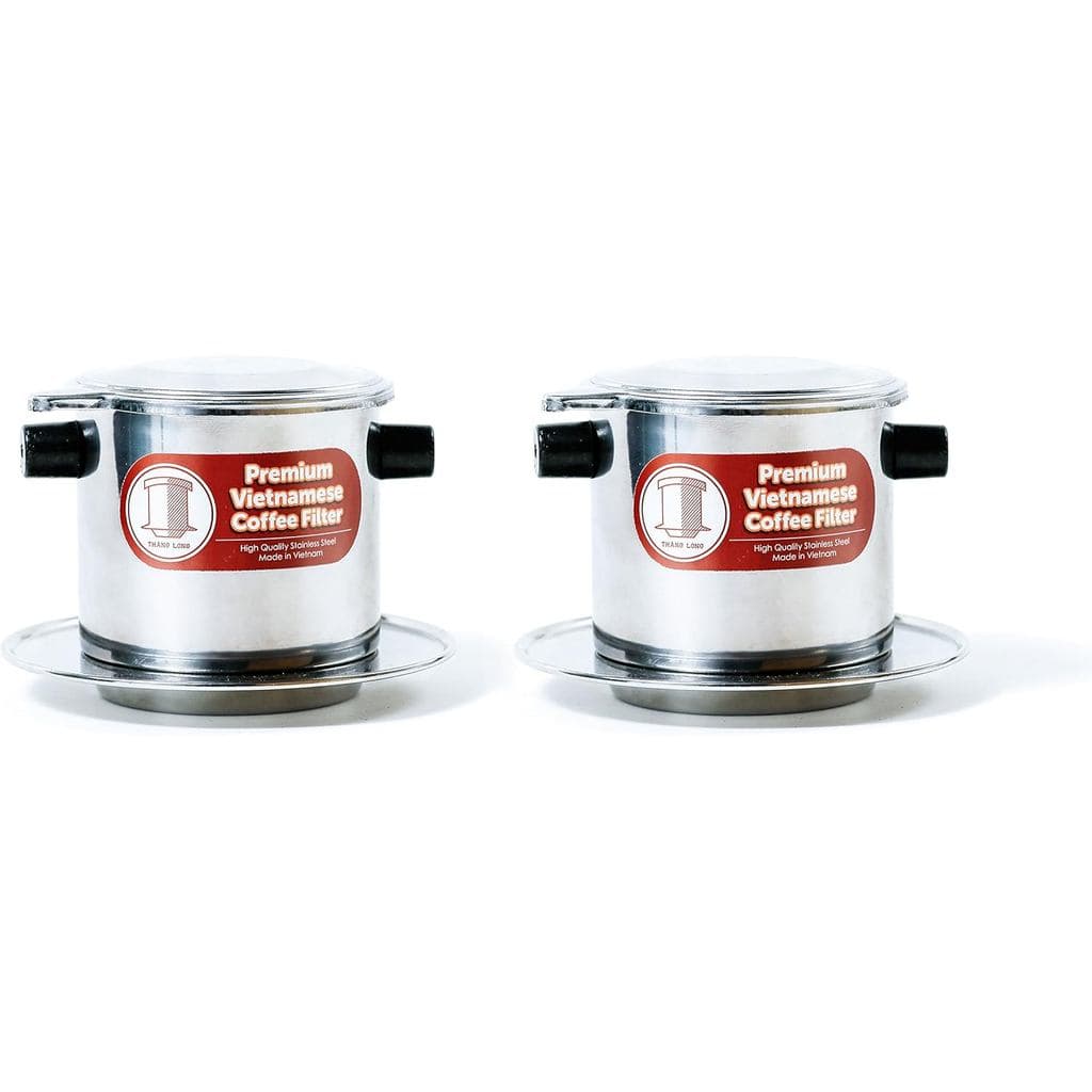2 x Filtros de Café Vietnamita em Aço Inoxidável 8 oz. Funciona bem com café moído à francesa. Inserção por Gravidade
