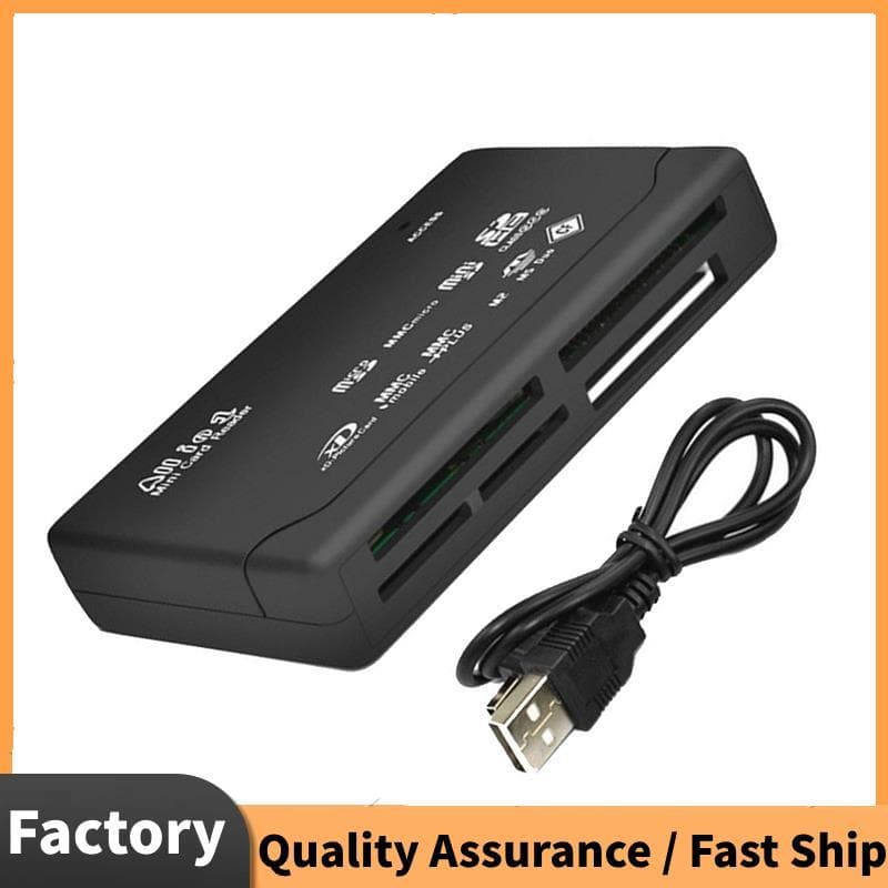 Leitor De Cartão USB2.0 De Memória Transmissão Rápida De Dados Suporte TF CF SD Mini MS XD Preto