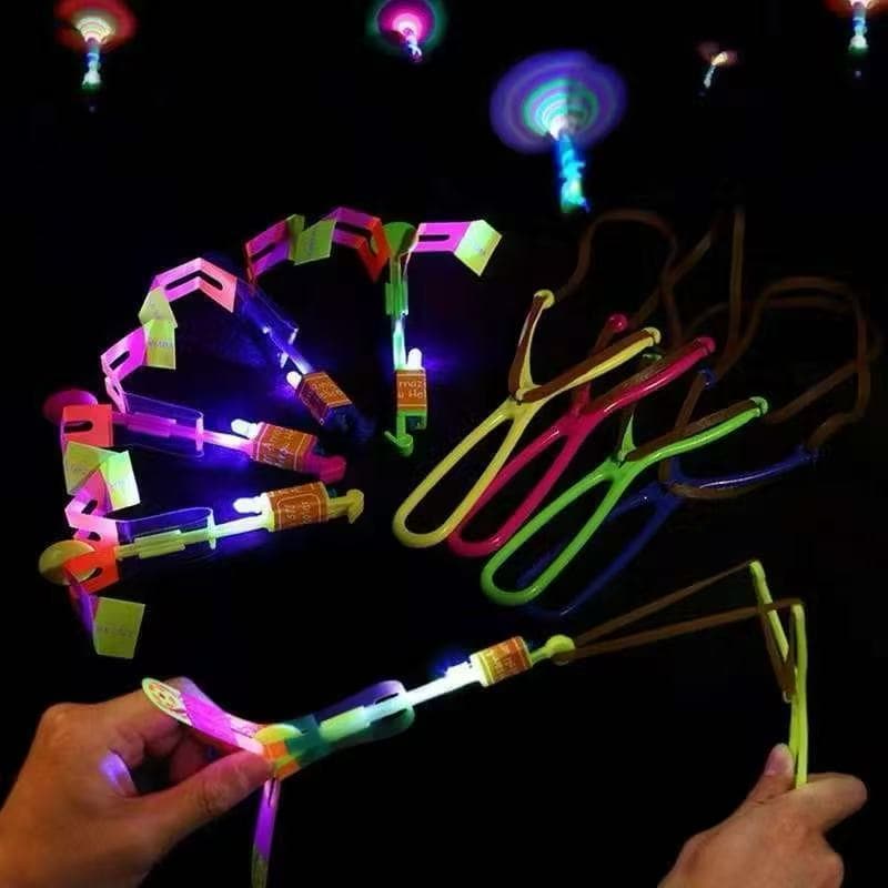 Brinquedo Avatar Voador Rotativo Helicoptero Led Foguete Lançador Luminoso Criança