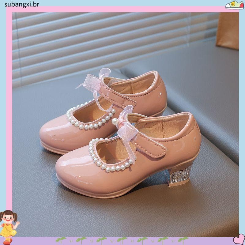 Meninas de salto alto princesa novo estilo Mary Jane fita 2026 primavera outono moda desempenho sapatos sola macia salto