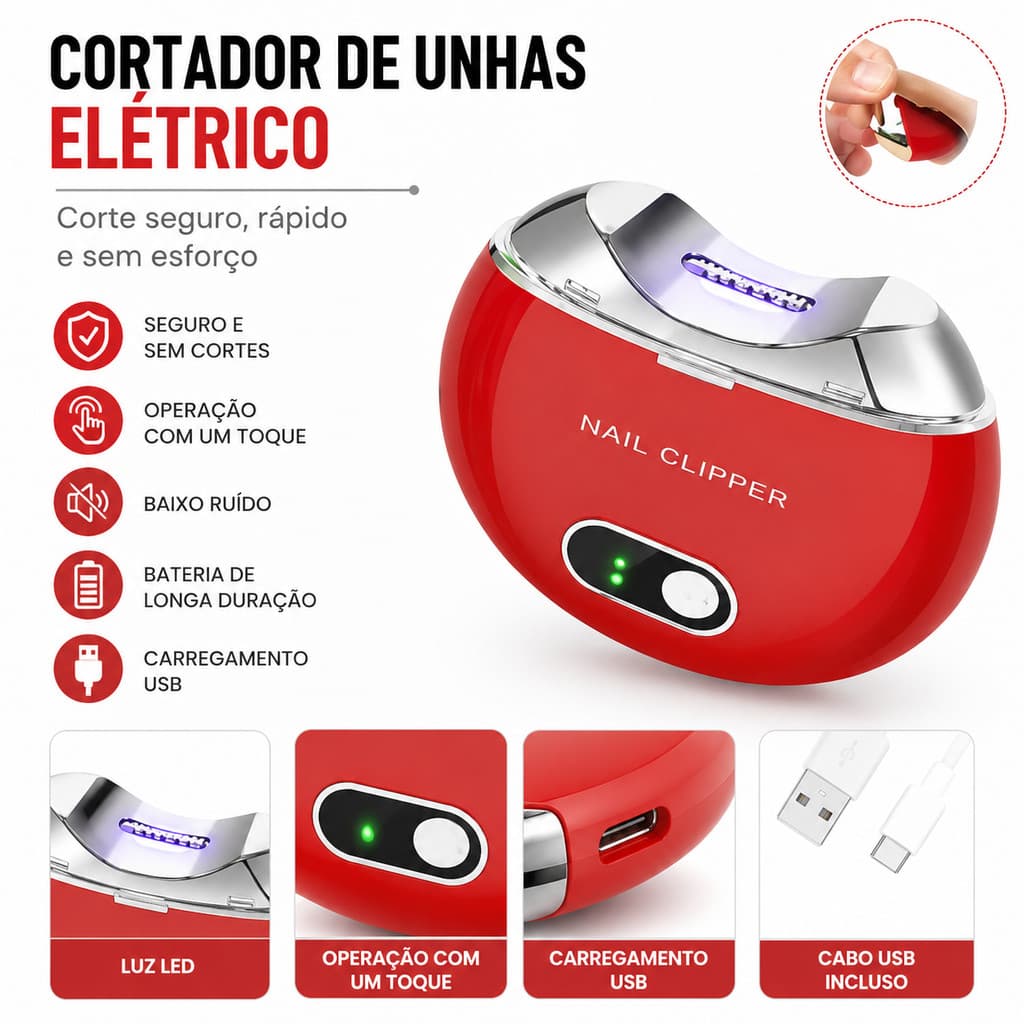 Cortador De Unhas Elétrico Para Adultos E Bebês